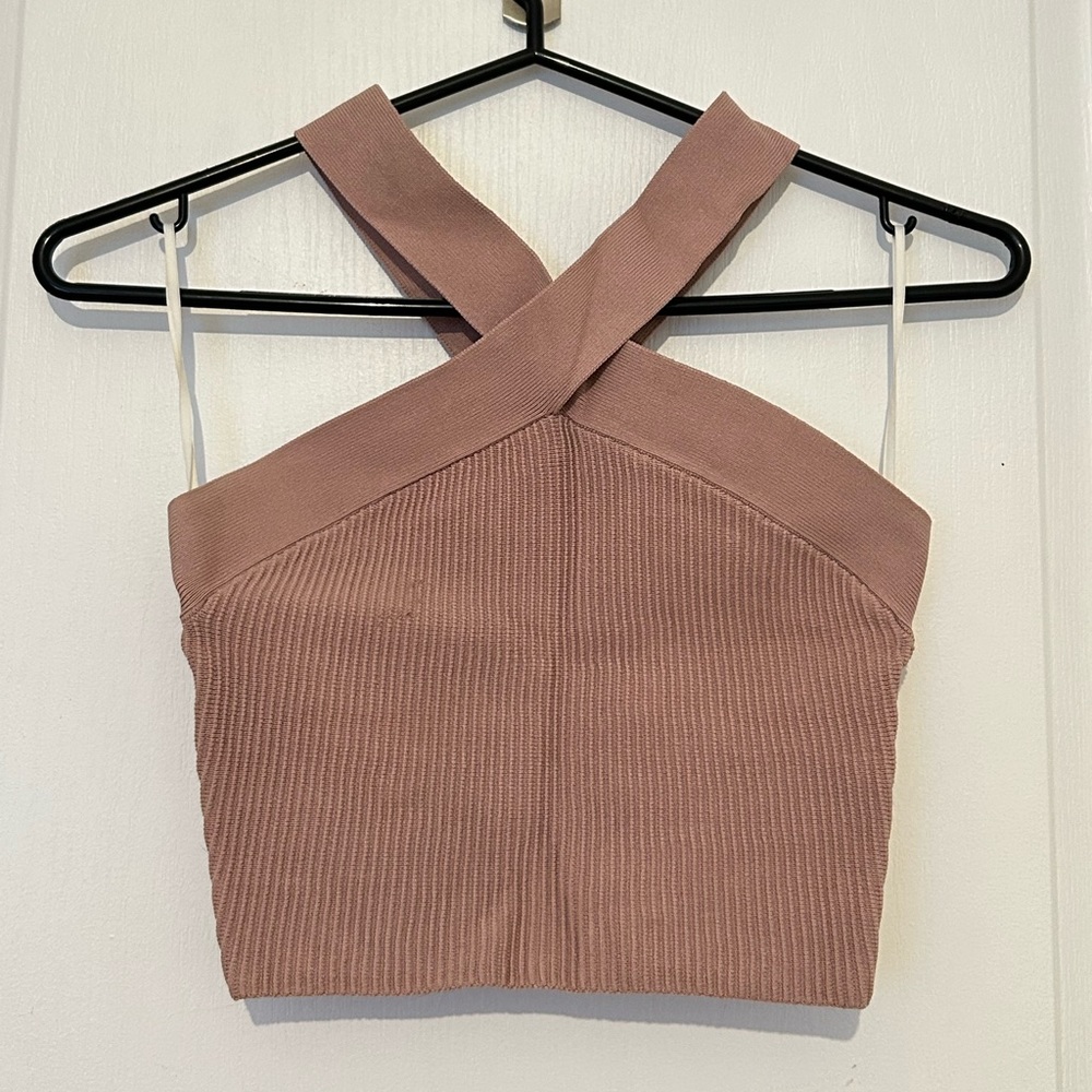 Aritzia babaton sculpt knit criss cross top